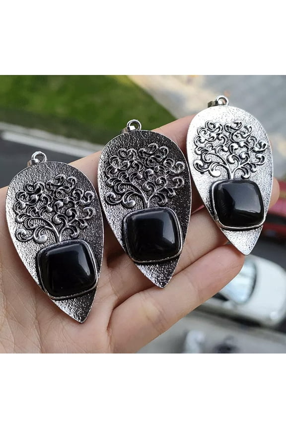 10pcs Obsidian Gems Pendants Prism Magic Reiki Healing Chakra Amulet
