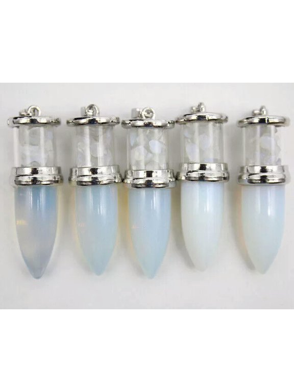 10pcs Opal Stone Bullet Chakra Pendulum Pendants Energy Reiki Healing Amulet