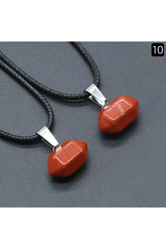10pcs Red Jasper Chakra stone Gems mini Hexagonal Pointed Reiki Pendants