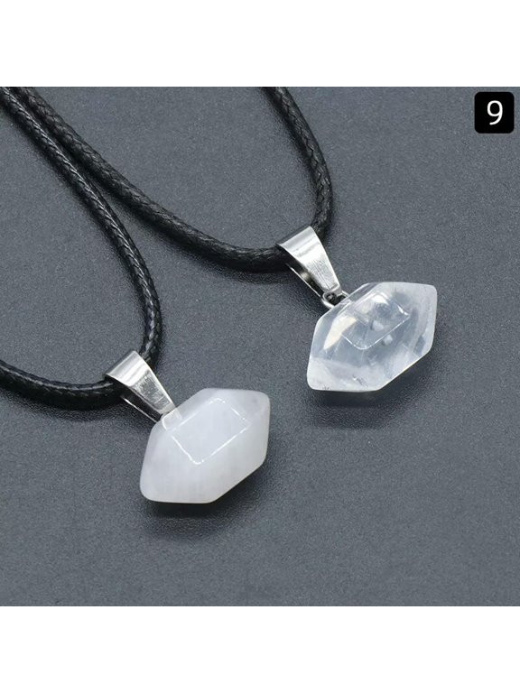 10pcs Rock Quartz Chakra stone Gems mini Hexagonal Pointed Reiki Pendants