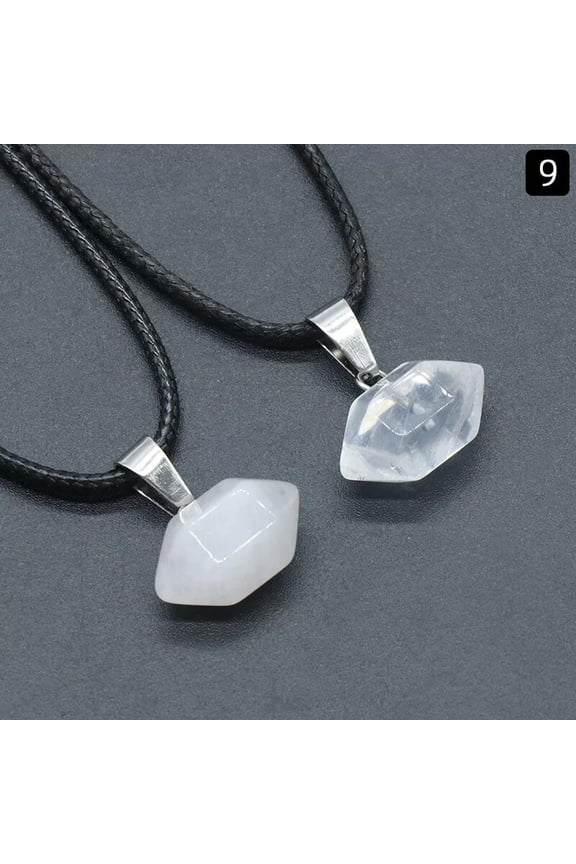 10pcs Rock Quartz Chakra stone Gems mini Hexagonal Pointed Reiki Pendants