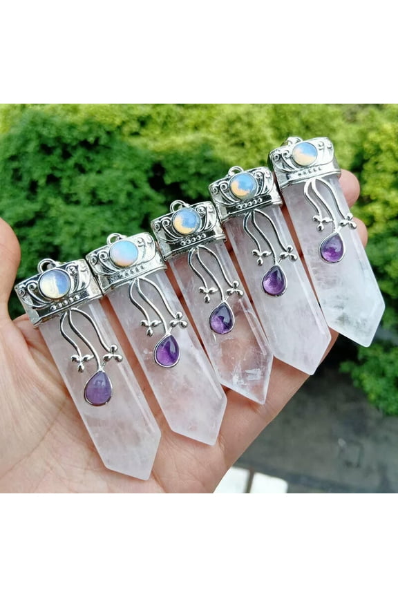 10pcs Rock quartz Stone sword Pendants Energy Reiki Healing Amulet Wholesale