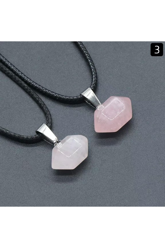 10pcs Rose Quartz Chakra stone Gems mini Hexagonal Pointed Reiki Pendants