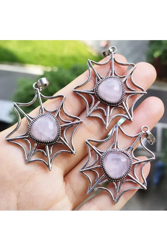 10pcs Rose Quartz Love net Pendants Magic Reiki Healing Amulet