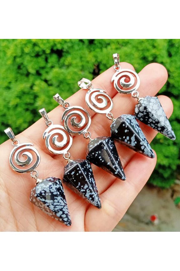 10pcs Snow Jasper stone Weathy tornado Pendants Chakra Reiki Healing Amulet