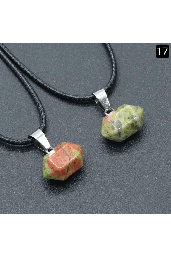10pcs Unakite Chakra stone Gems mini Hexagonal Pointed Reiki Pendants