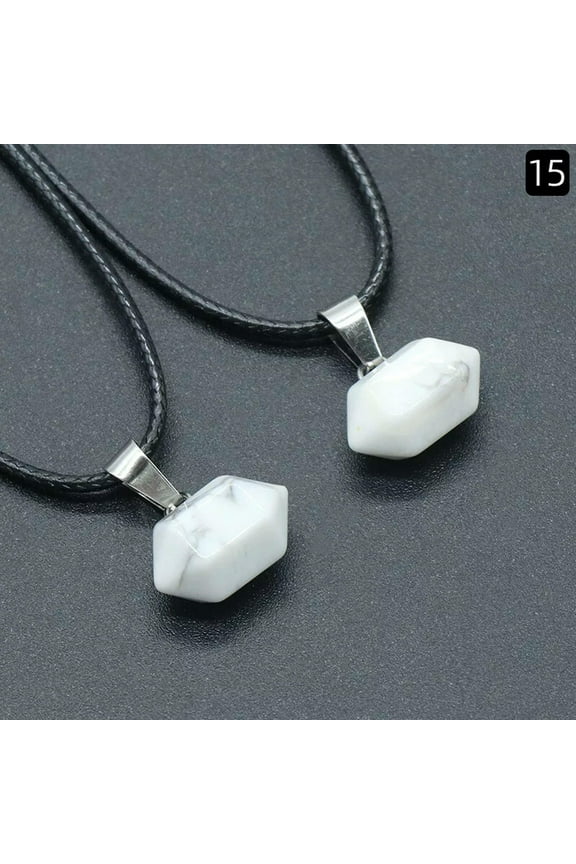 10pcs White Turquoise Chakra stone Gems mini Hexagonal Pointed Reiki Pendants