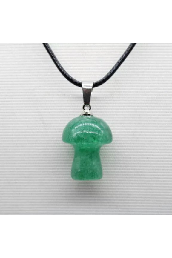 10pcs Wholesale Natural Stone Quartz Crystal Carved Mushroom Pendant Necklace-crystal