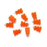 HOOUN 10pcs/lot Cartoon Gummy Resin Mini Bear Charm For DIY Jewelry Making Earrings-Orange Candy Bear