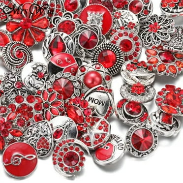 HOOUN 10pcs/lot DIY Single Color 18mm Snap Buttons For Drill Bracelet Jewelry Making -4