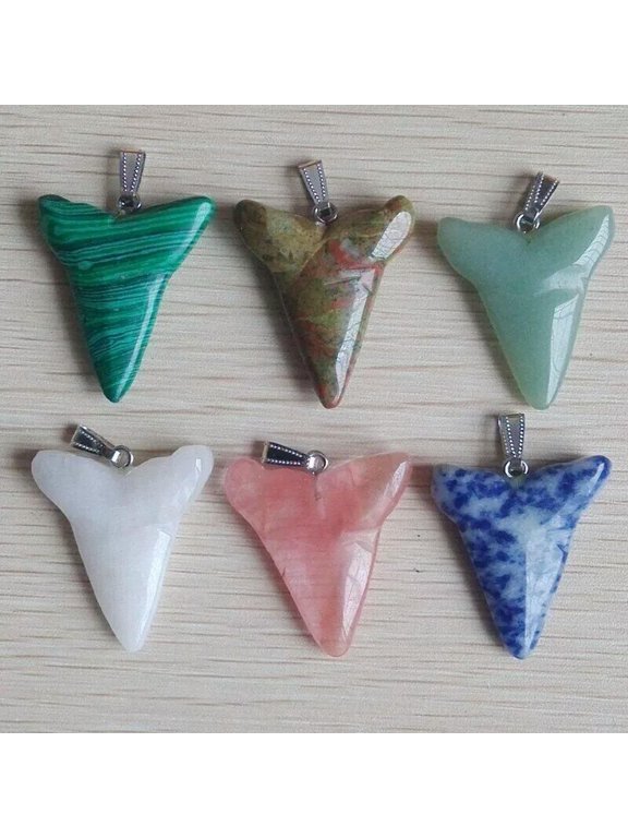 10pcs/lot Natural Stone Quartz Mixed Triangle Shape Pendants for Jewelry Making