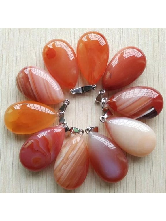 10pcs/lot Natural Stone Red Agate Pendants 25x40mm Charms for Jewelry Making