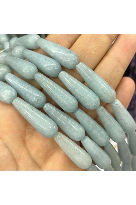 10x30mm Natural Water Drop Gemstone Amethyst Agate for Jewelry Make DIY Earrings-Angelite type13-2 beads a pack