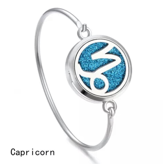 HOOUN 12 Constellation Aromatherapy Perfume Diffuser Locket Hook Bangle Jewelry Gift -02 Capricorn
