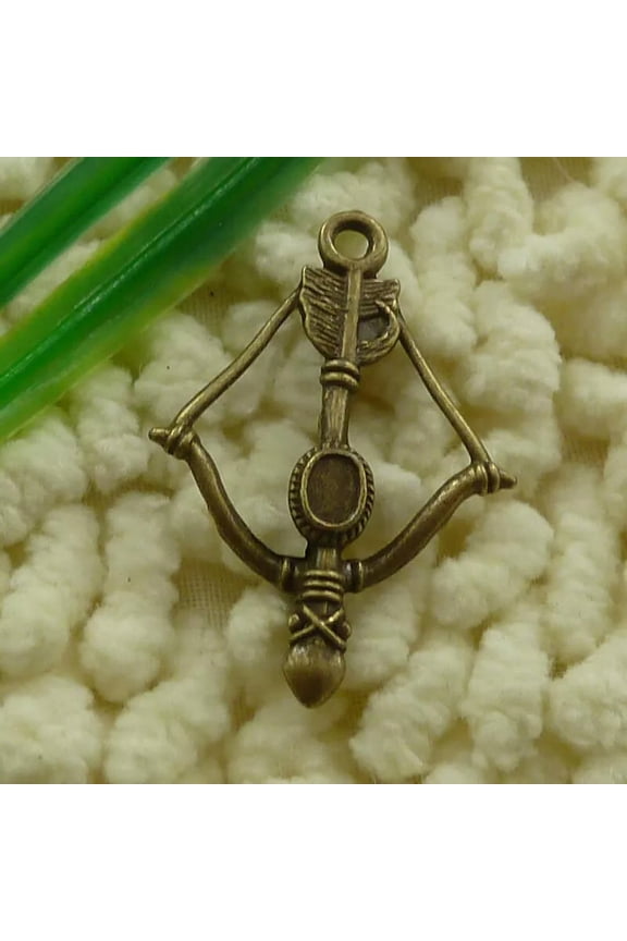 120 Pcs Bronze Plated Bow Arrow Charms Pendant 36X25MM S3182 DIY Jewelry Making