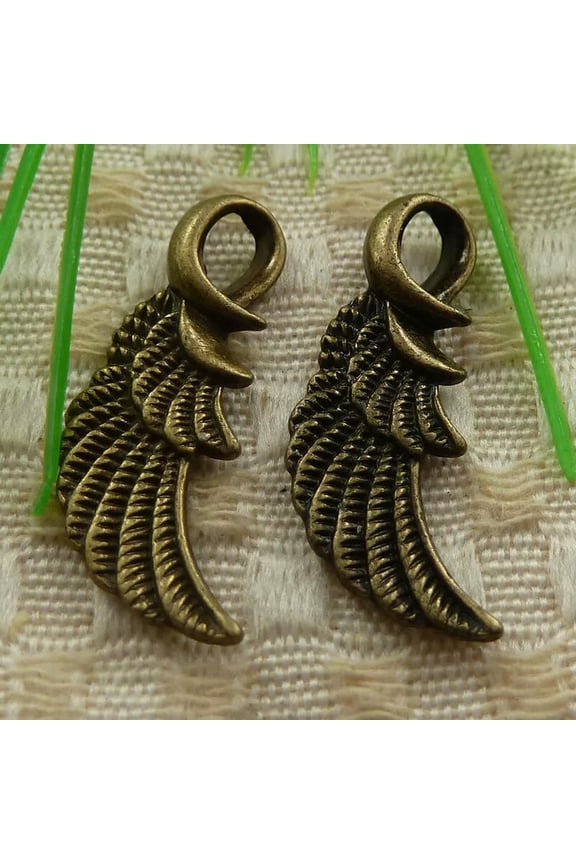 120 Pcs Bronze Plated Wing Charms Pendant 30X12MM S4319 DIY Jewelry Making