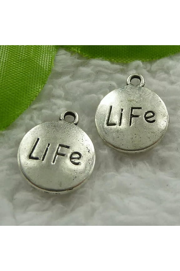 120 pcs tibet silver LiFe round charms 18x15mm B1204
