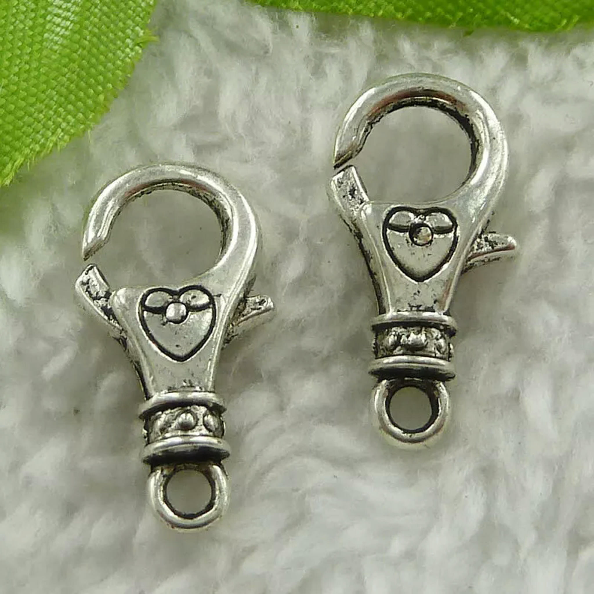 HOOUN 120 pcs tibet silverlobster clasps 21x11mm B1339