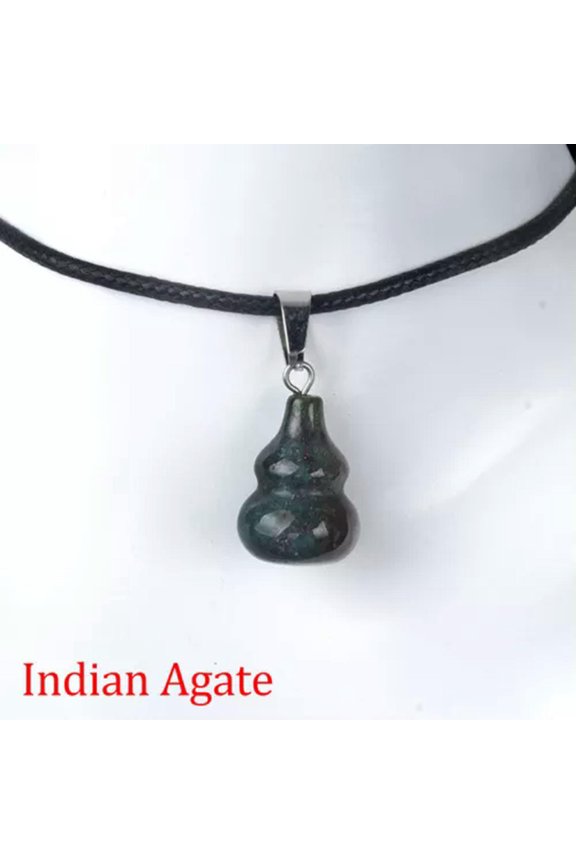 13*20mm Crystal Stone Gourd-shaped Gemstone Beads Pendant for Jewelry Making DIY-Indian Agate-1PC (No Rope)