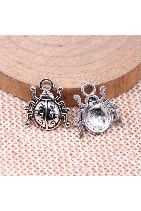 140 Pcs Tibetan Silver Ladybug Charms Pendant 16X14MM Diy Making B15746
