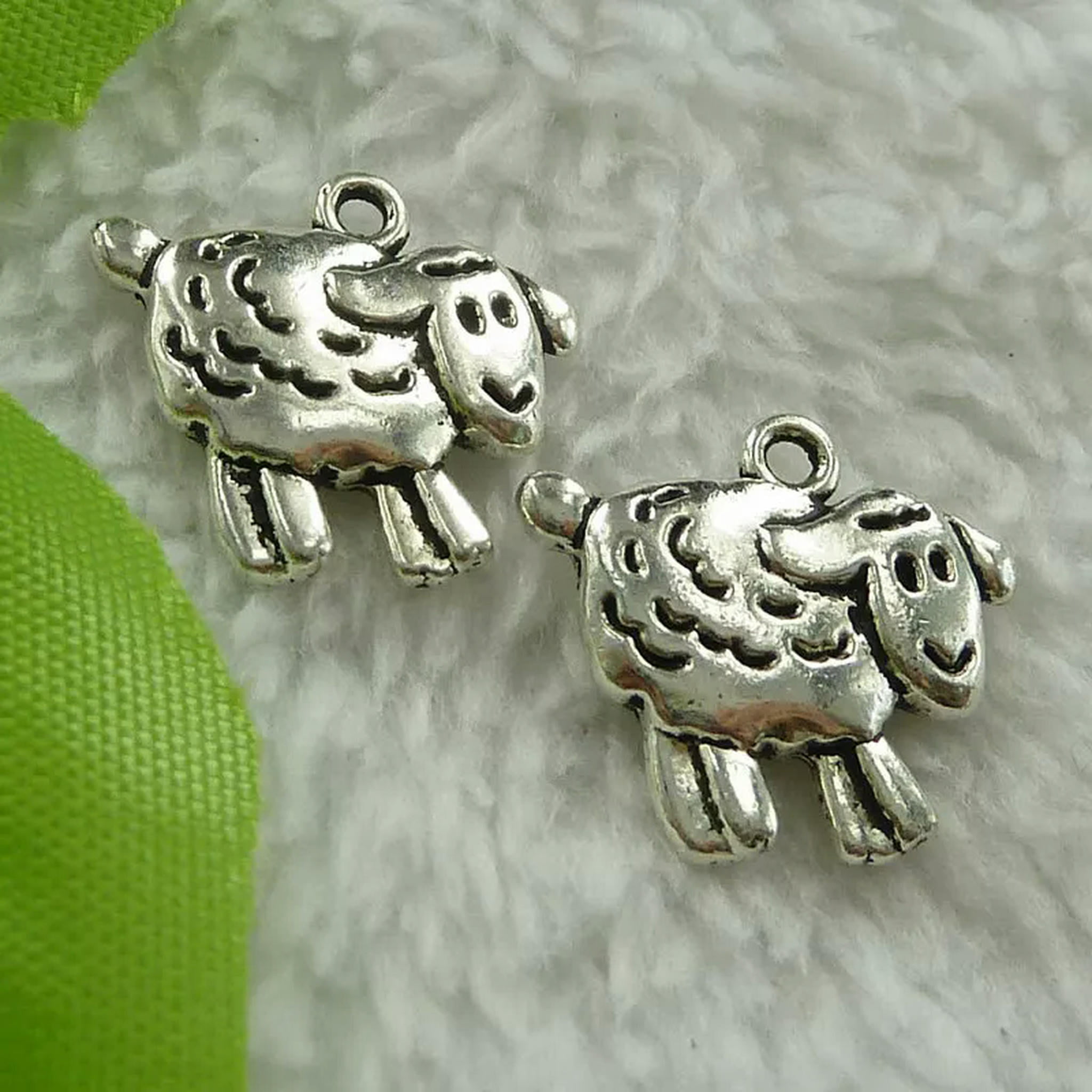 HOOUN 140 pcs tibet silver sheep charms 18x16mm B2787