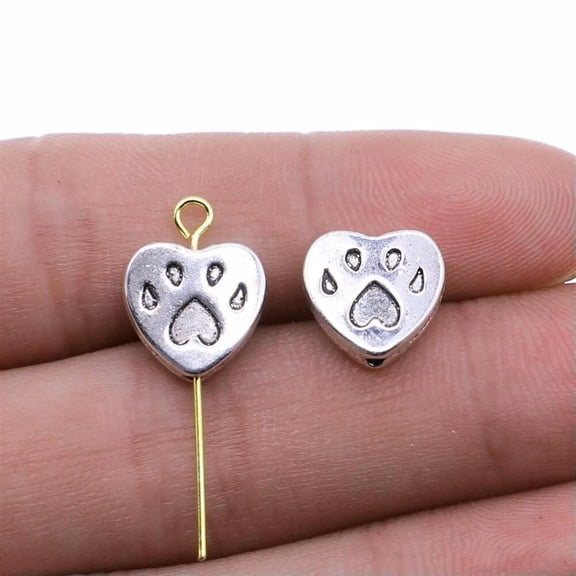 HOOUN 150 Pcs Tibet Silver Heart Claw Spacer Beads 11X11MM Diy Jewelry Making B14389