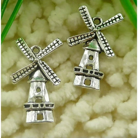 HOOUN 150 Pcs Tibetan Silver Windmill Charms Pendant 28X15MM S2157 DIY Jewelry Making