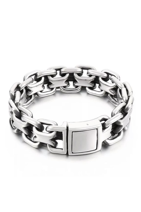 152g Weight Stainless Steel Interlocking Link Chain Pattern Bracelet 20mm 9.4''