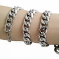 thumbnail image 1 of HOOUN 15mm chunky 316L Stainless Steel Heavy Link Curb Cuban Chain Men Necklace 8"-40"-40 inch for necklace, 1 of 4