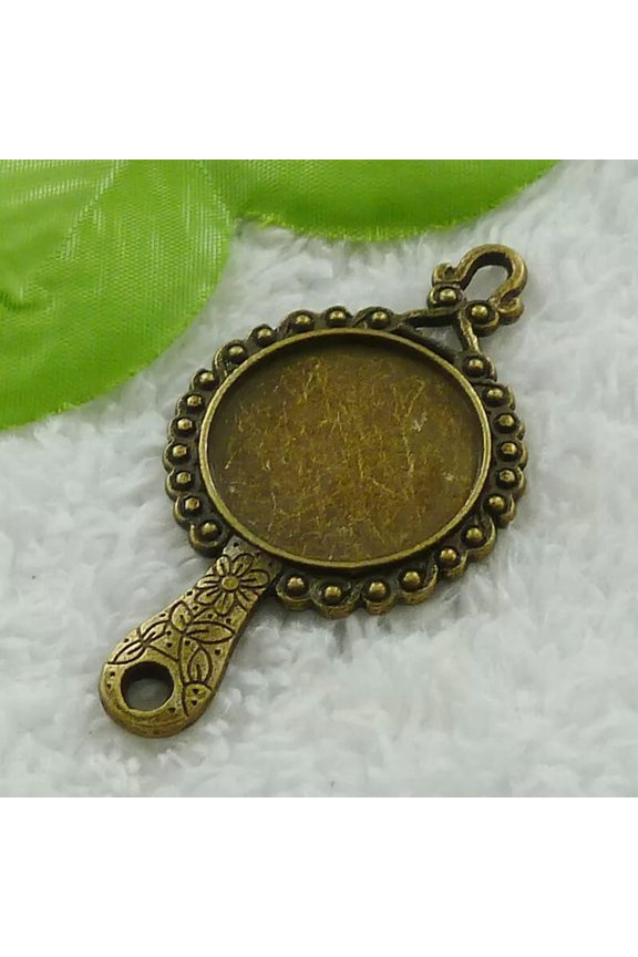 16 pcs bronze plated mirror frame charms 70x38mm B3474
