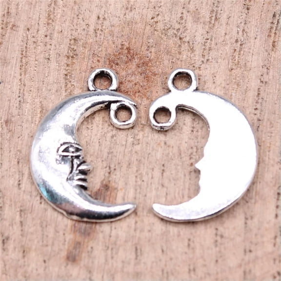 HOOUN 160 Pcs Tibetan Silver Moon Connectors 18X12MM Diy Making B16350