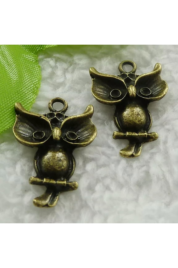160 pcs bronze plated owl charms 27x18mm B900