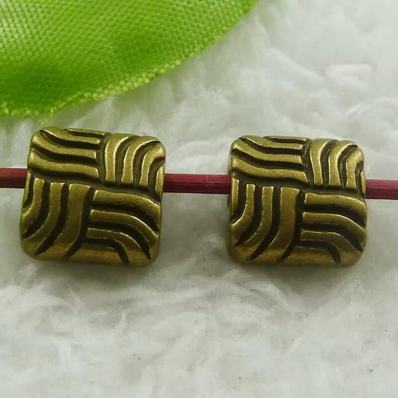 HOOUN 160 pcs bronze plated square spacer beads 11x11mm B1895