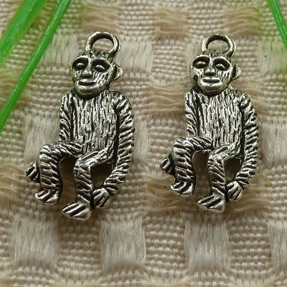 HOOUN 162 Pcs Tibetan Silver Monkey Charms Pendant 25X11MM S4087 DIY Jewelry Making