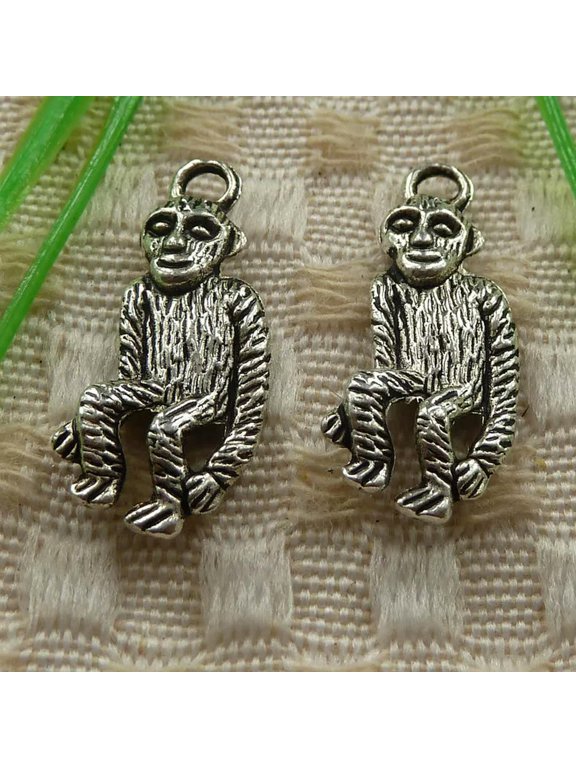 162 Pcs Tibetan Silver Monkey Charms Pendant 25X11MM S4087 DIY Jewelry Making