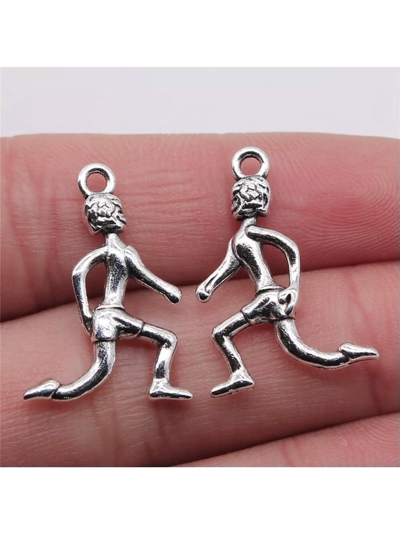 180 Pcs Antique Silver Runner Charms Pendant 25x17MM C13544