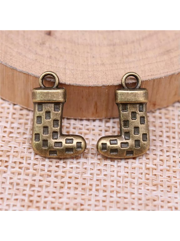 180 Pcs Bronze Plated Christmas Stocking Charms 16X10MM A13134