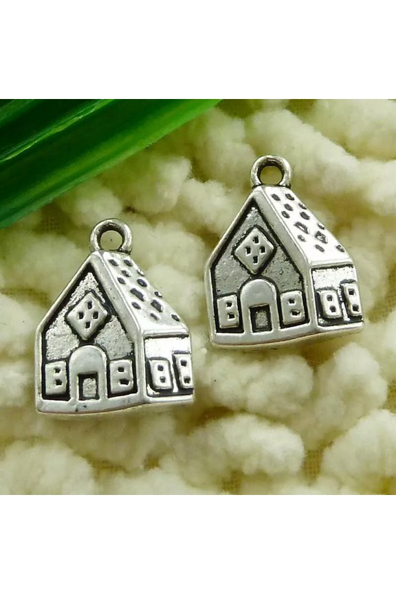 180 Pcs Tibetan Silver House Charms Pendant 17X14MM S1597 DIY Jewelry Making