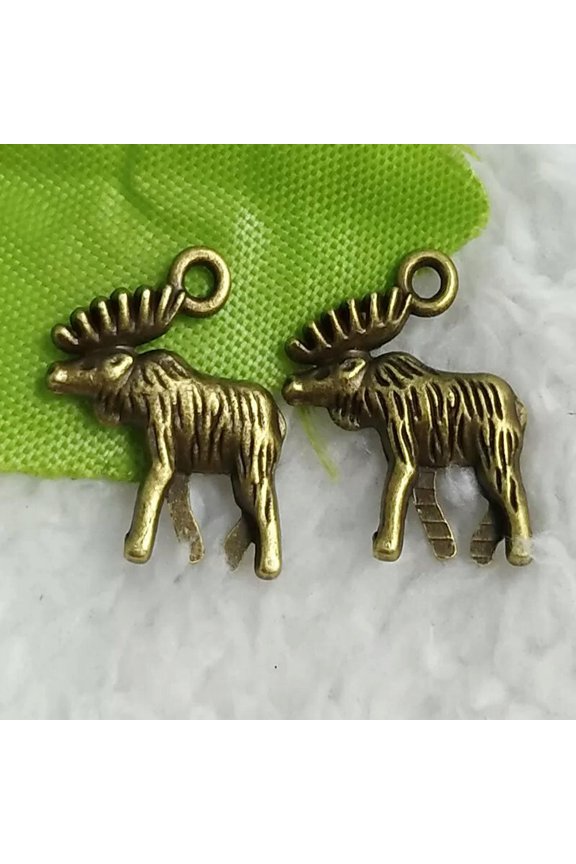 188 pcs bronze plated moose charms 18x15mm B4892
