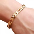 thumbnail image 1 of HOOUN 18K Gold Plating Women Men Bracelet Curb Figaro Chain Fashion Bangle Jewelry New, 1 of 7