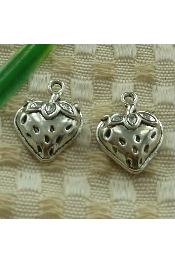 195 Pcs Tibetan Silver Strawberry Charms 20X15MM S3585 DIY Jewelry Making