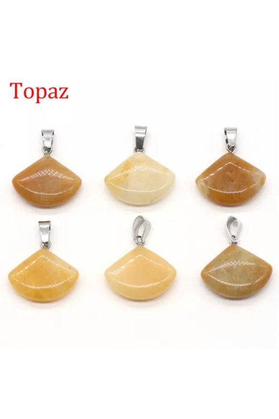1PC Crystal Star Fan Flower Triangle Shape Pendant Beads Jewelry Making Necklace-Topaz (Fan)-1PC (Random Pick)