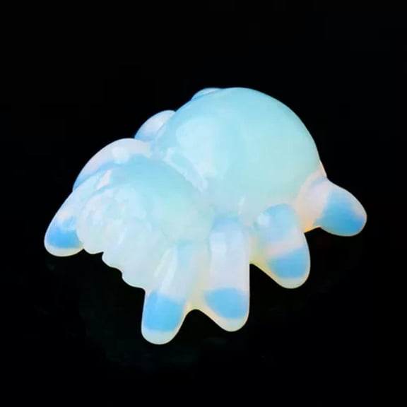 HOOUN 1PC Natural Crystal Spider Skull Quartz Chakra Carving Reiki Healing Halloween-OPAL-1PC (Random Pick)