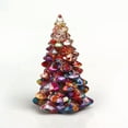 thumbnail image 1 of HOOUN 1PC Natural Quartz Crystal Tumbled Resin Christmas Tree Decoration Reiki Healing-Colorful Seashell+Red Sequins, 1 of 5