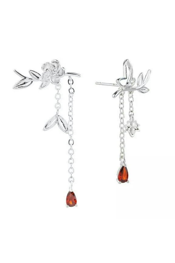 1Pair Cartoon Anime Red Pendant Earrings Fashion Silver Color Ear Studs Jewelry