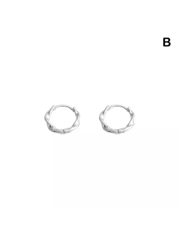 1Pair Geometric Irregular Twisted Mobius Hoop Earrings For Women Simple Earr-yy-B