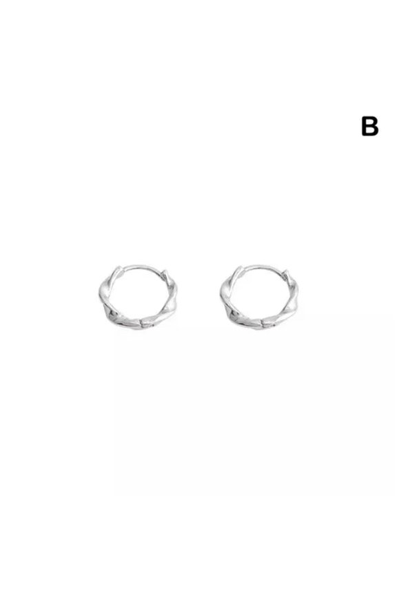 1Pair Geometric Irregular Twisted Mobius Hoop Earrings For Women Simple Earr-yy-B