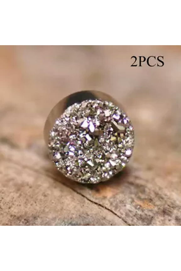 1Pair Magnet Ear Clip Zircon Ear Clip Non Piercing Jewelry Fake Earring No Hole-silver-8mm