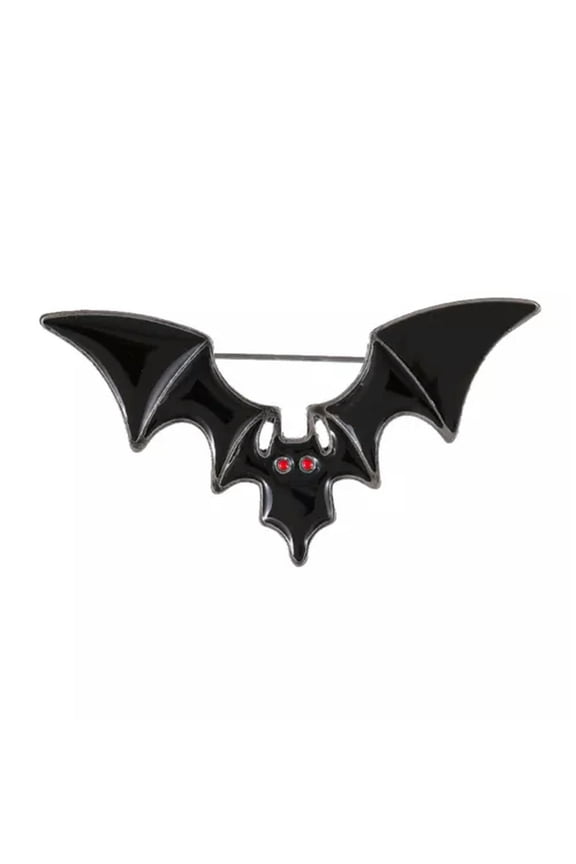 1Pc Black Bat Metal Lapel Backpack Bag Badge Brooch Pin Shirt Collar Accessories-Black