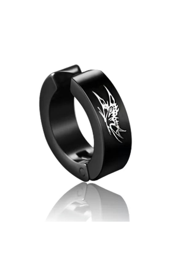 1Pc Ear Hoop Non Piercing Earring Titanium Steel Ear Cuff Ear Clip for Men-Butterfly